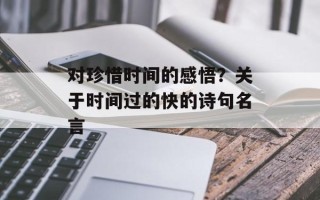 对珍惜时间的感悟？关于时间过的快的诗句名言