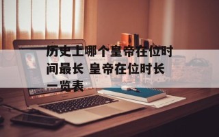 历史上哪个皇帝在位时间最长 皇帝在位时长一览表