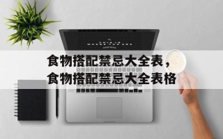 食物搭配禁忌大全表，食物搭配禁忌大全表格