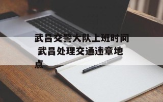 武昌交警大队上班时间 武昌处理交通违章地点