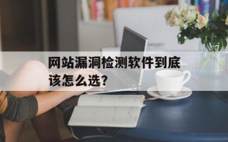 网站漏洞检测软件到底该怎么选？