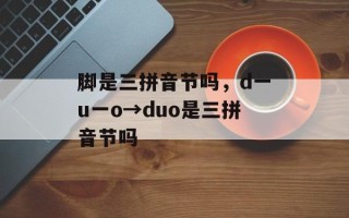 脚是三拼音节吗，d一u一o→duo是三拼音节吗