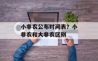 小非农公布时间表？小非农和大非农区别