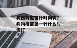 狗接种疫苗针时间表？狗狗疫苗第一针什么时候打