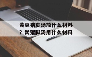 黄豆猪脚汤放什么材料？煲猪脚汤用什么材料