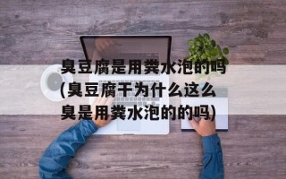 臭豆腐是用粪水泡的吗(臭豆腐干为什么这么臭是用粪水泡的的吗)