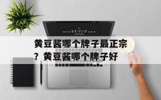 黄豆酱哪个牌子最正宗？黄豆酱哪个牌子好