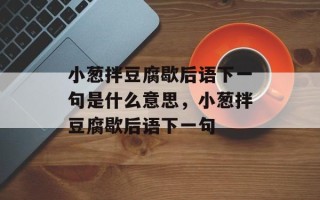 小葱拌豆腐歇后语下一句是什么意思，小葱拌豆腐歇后语下一句