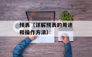 预表（详解预表的用途和操作方法）