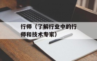 行师（了解行业中的行师和技术专家）