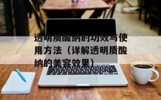 透明质酸纳的功效与使用方法（详解透明质酸纳的美容效果）