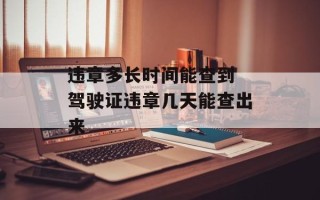 违章多长时间能查到 驾驶证违章几天能查出来