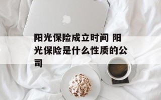 阳光保险成立时间 阳光保险是什么性质的公司