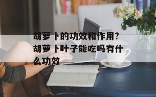 胡萝卜的功效和作用？胡萝卜叶子能吃吗有什么功效