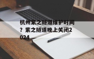 杭州紫之隧道维护时间？紫之隧道晚上关闭2024