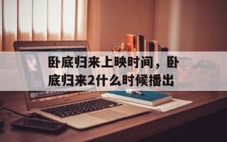 卧底归来上映时间，卧底归来2什么时候播出