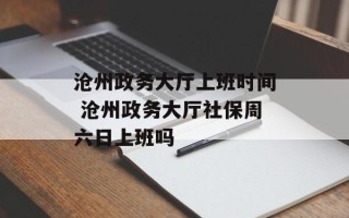 沧州政务大厅上班时间 沧州政务大厅社保周六日上班吗