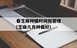 春芝麻种植时间和管理(芝麻几月种最好)