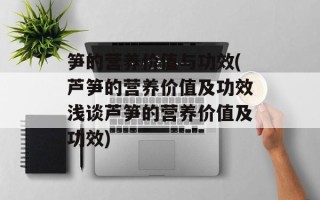 笋的营养价值与功效(芦笋的营养价值及功效浅谈芦笋的营养价值及功效)