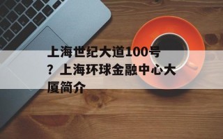 上海世纪大道100号？上海环球金融中心大厦简介