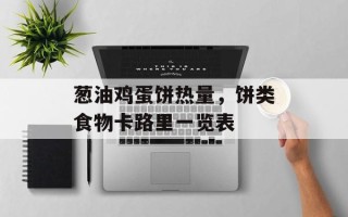 葱油鸡蛋饼热量，饼类食物卡路里一览表