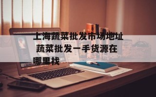 上海蔬菜批发市场地址 蔬菜批发一手货源在哪里找