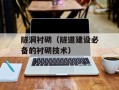 隧洞衬砌（隧道建设必备的衬砌技术）